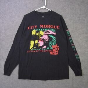 City Morgue Bottom Of The Barrel Shirt Mens Large Black Long Sleeve Tour Graphic
